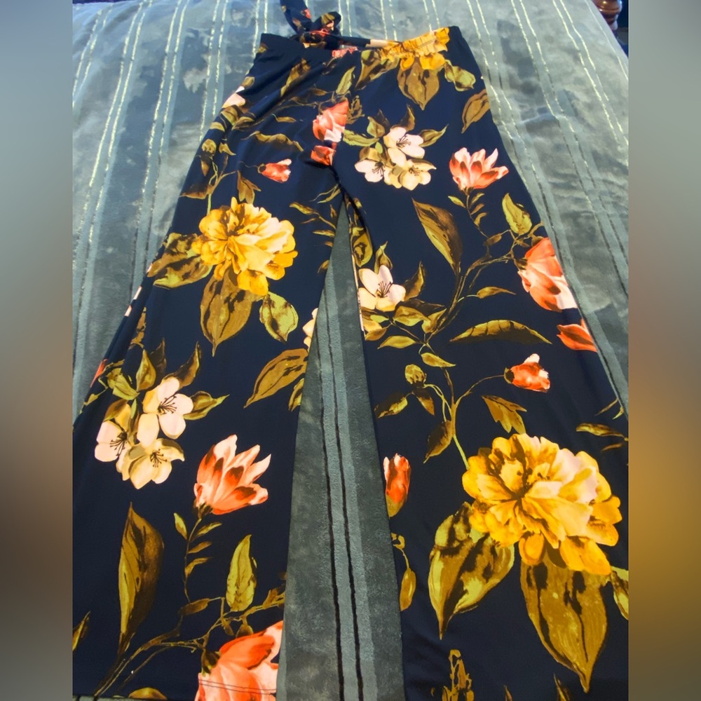 Maxine Nicole Floral Wide Leg Women's Pants Size L